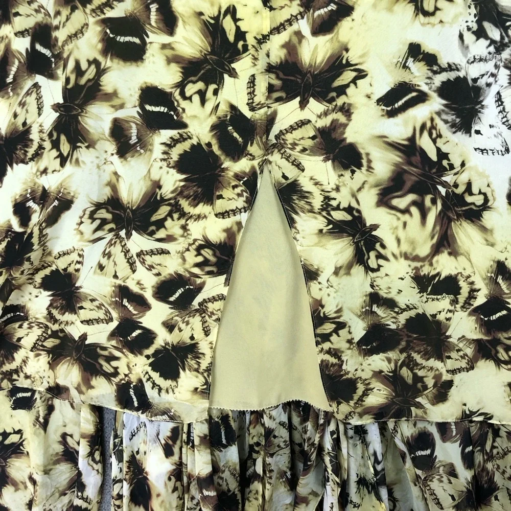 leifsdottir Anthropologie High Low Sleeveless Butterfly print fairy dress size 0